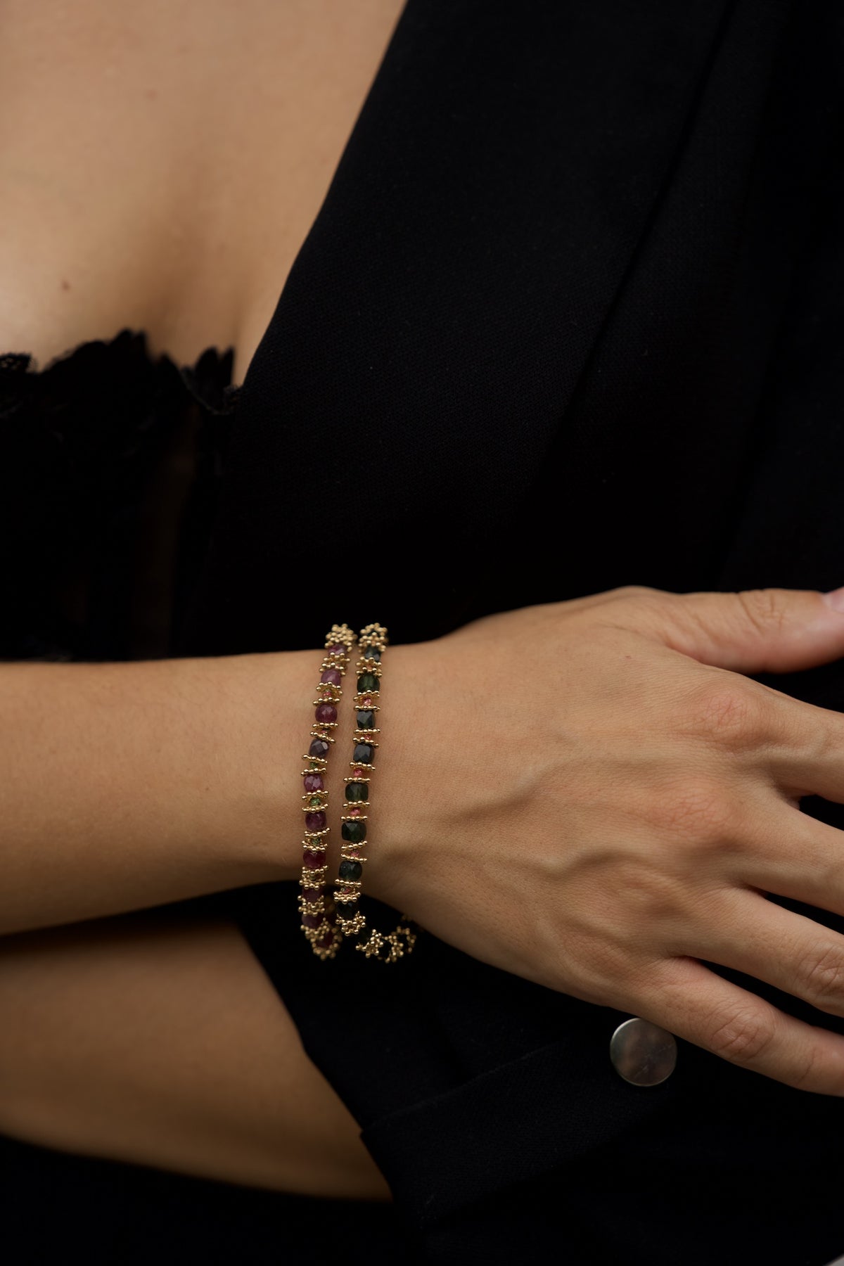 Bracelet pierres fines - Tourmaline verte