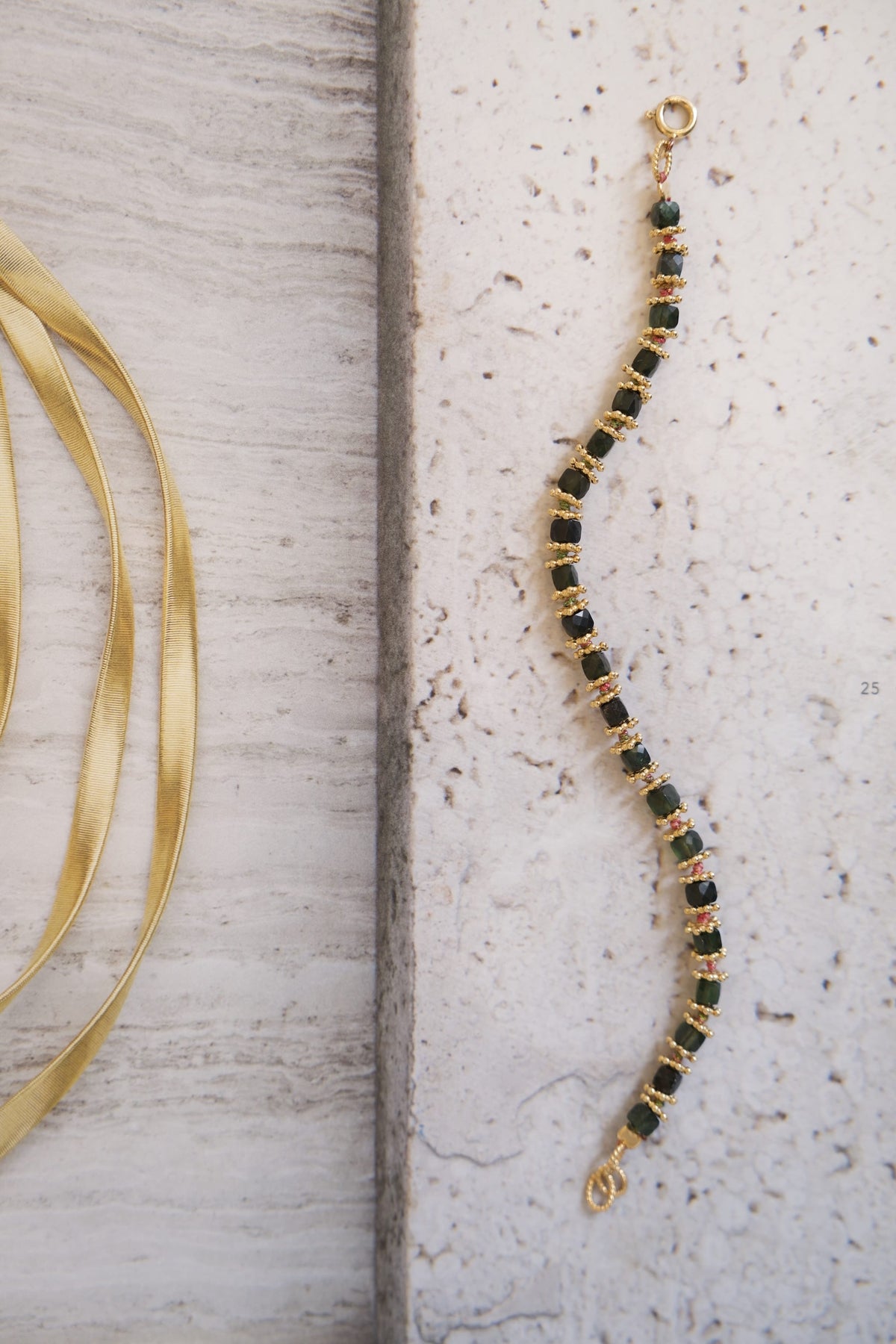 Bracelet pierres fines - Tourmaline verte